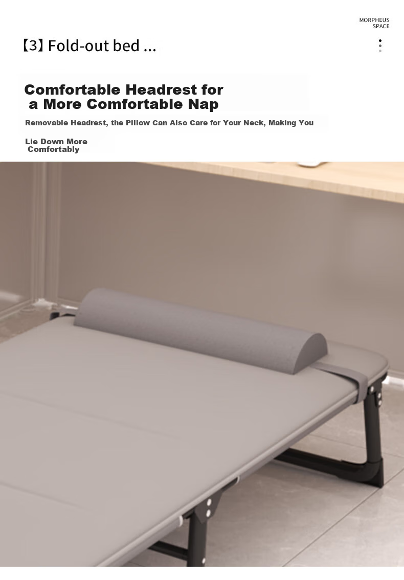 DSRAWMYT Folding Bed Office Nap Recliner Nap Bed Care Bed Simple Military Cot with Breathable Cotton Mat Single Bed 2
