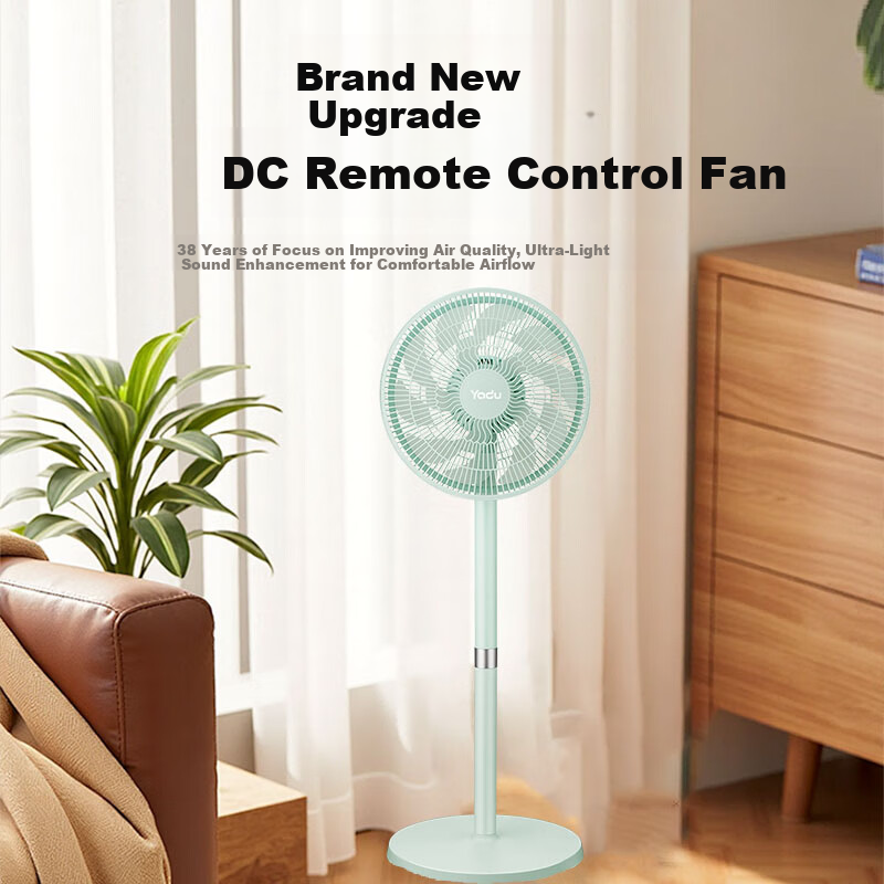 Yadu Electric Fan, First-Class Energy Efficiency Fan [DC Inverter], Home Remote Control Floor Fan, Energy-Saving Fan with Timer, Quiet Sleep Cooling Device