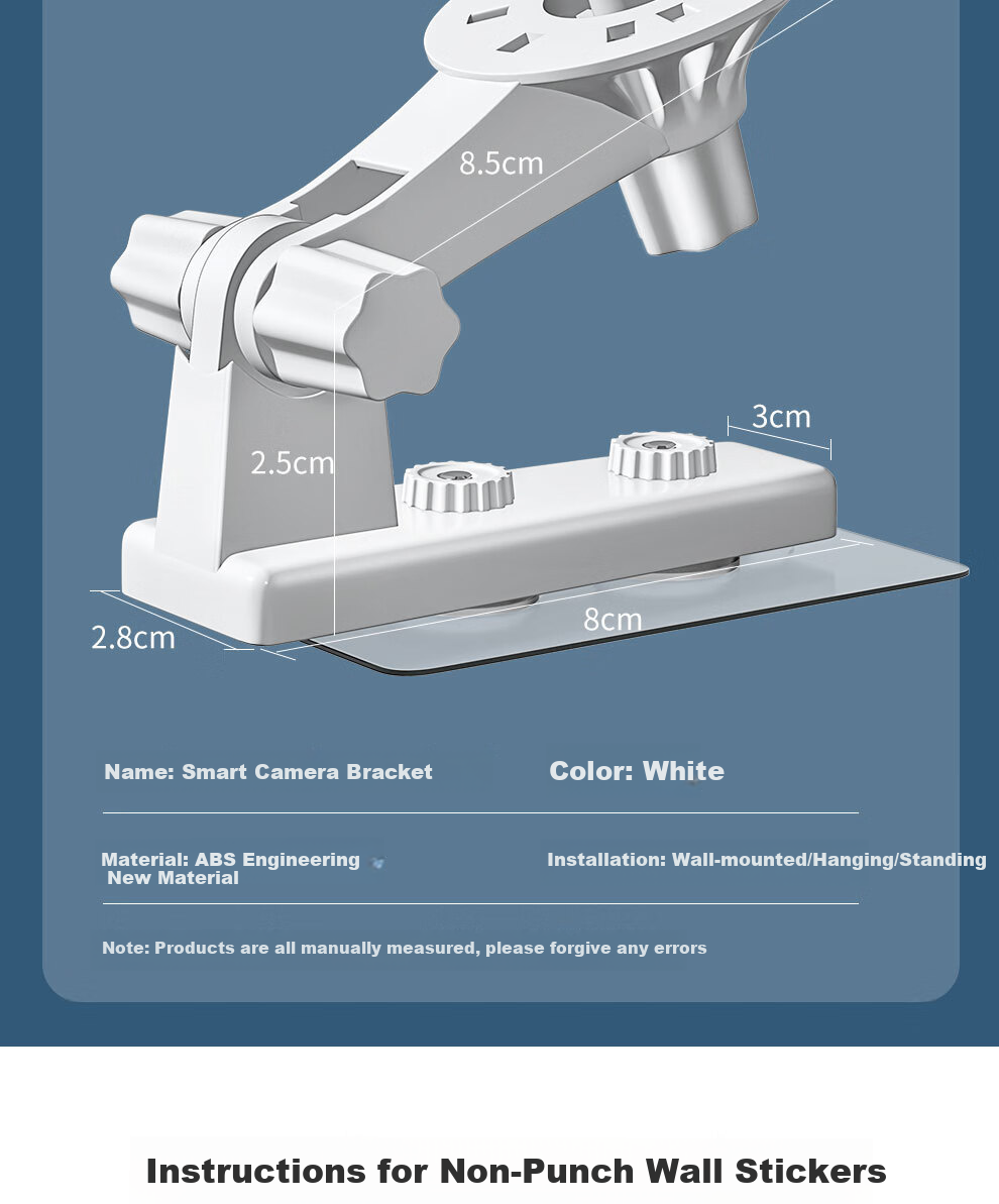 COMPCCTV Desktop Surveillance Camera Floor Stand, Extendable, No Drilling Required, Suitable for Indoor Use, Compatible with Xiaomi C700/C500/2K Version 3 Pro PTZ Small Camera SMT-ZM/xm 10