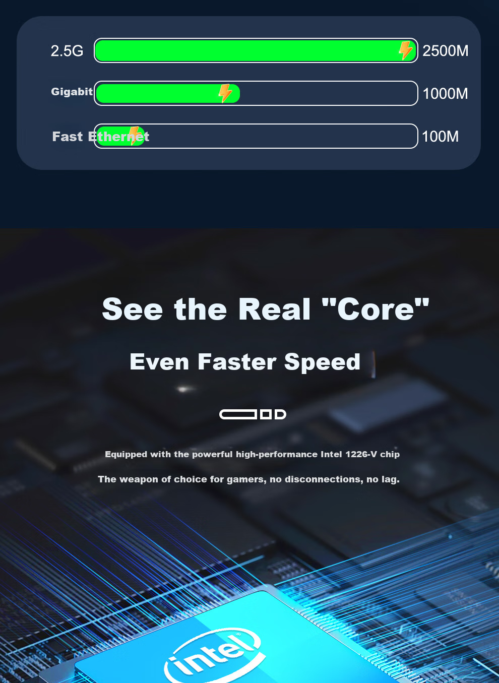 FLYBISH NA226-T4A2, PCIe X4 2.5G Network Card, Gaming E-Sports 2500M, Desktop Wired Intel I226-V Chip, NAS Soft Router, Qunhui 4