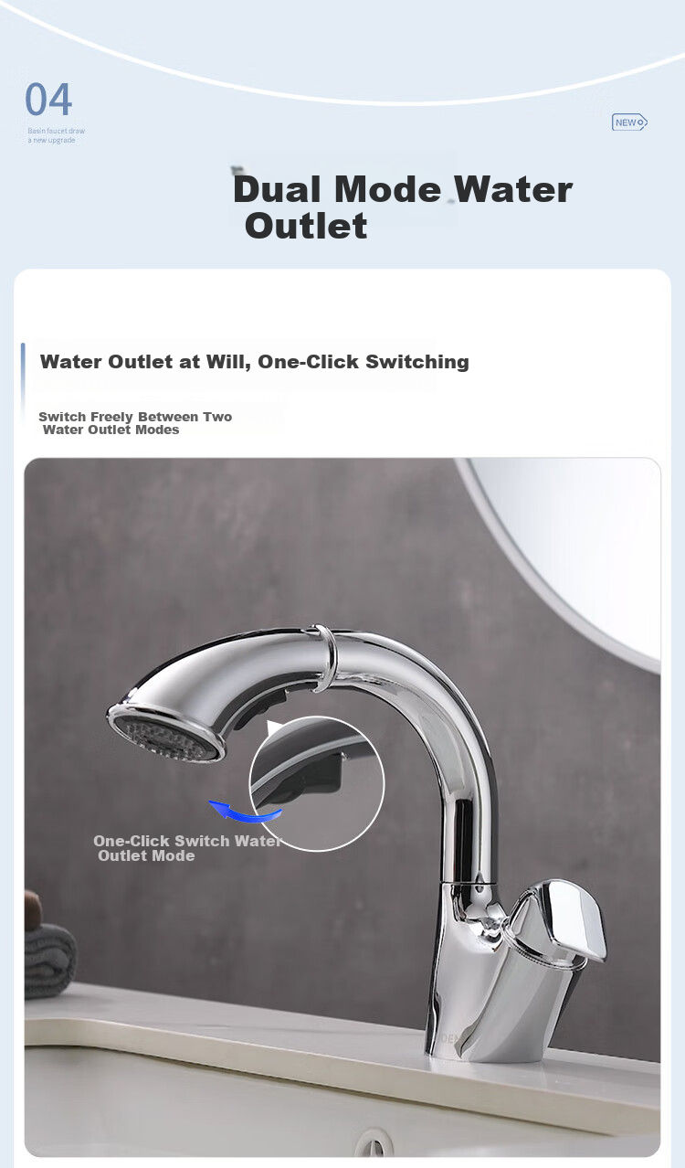 MOEN Washbasin Faucet, Bathroom Sink Pull-Out Hot And Cold 59 Copper Multifunctional Faucet 91035 8