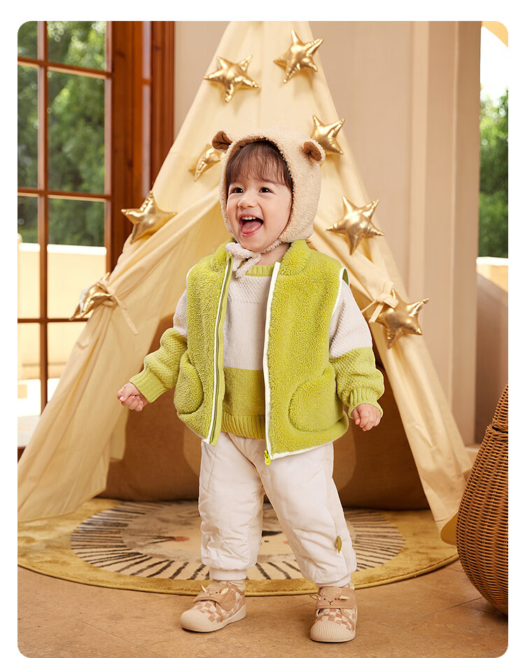 Balabala Kids Vest Boys Girls Jacket Children's Clothing 2025 New Autumn Winter Warm Thick Coral Fleece 209425101204 7