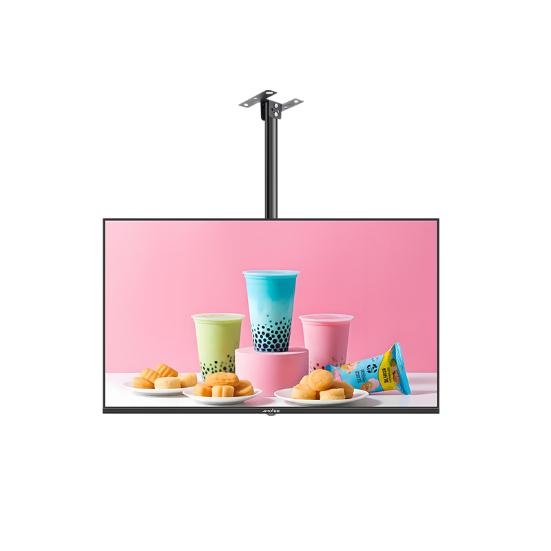 Amoi Digital Menu Board Advertising Display, 43-Inch Wall-Mounted High-Definition Bright Advertising Screen for Bubble Tea Shops And Restaurants Marketing