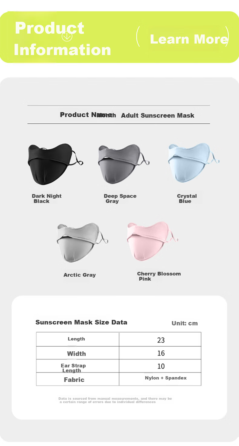 DUSENNA Ice Silk Sun Protection Face Mask for Women, Cycling, Hiking, Summer UV Protection, Breathable, Full-Face Sun Shield 6