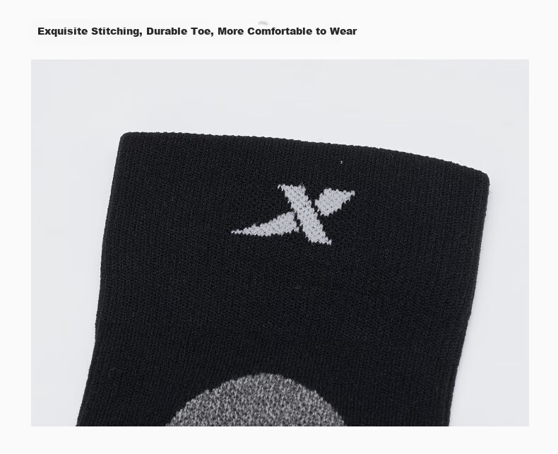 XTEP Men's Terry Athletic Running Socks, Gray, One Size Fits All 7