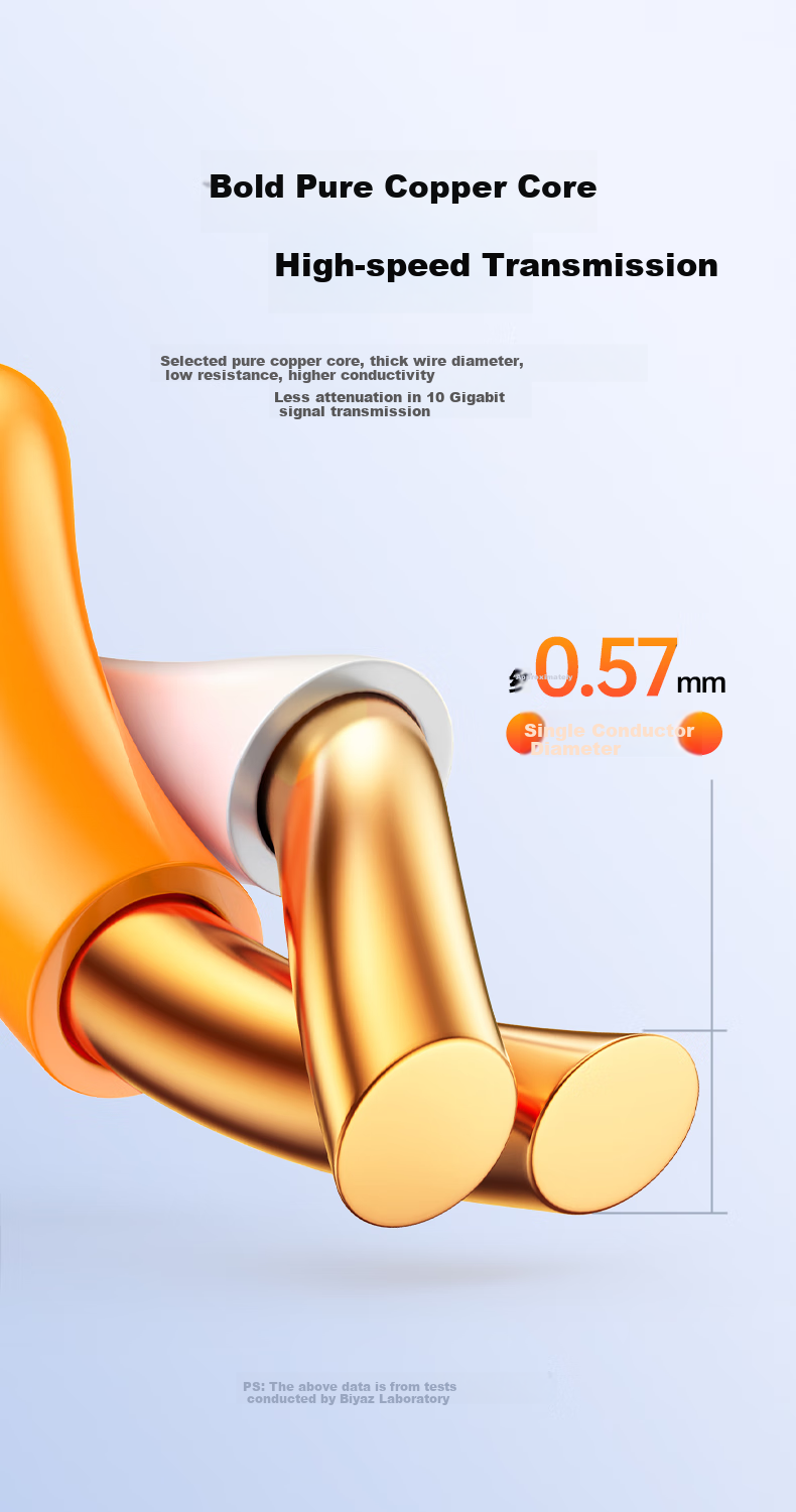 BIAZE CAT6A Double-Shielded Network Cable [0.57 Pure Copper Core], 10 Gigabit Ethernet Cable, Anti-Interference, Network POE Engineering Home Wiring Box Cable, 305 Meters 4