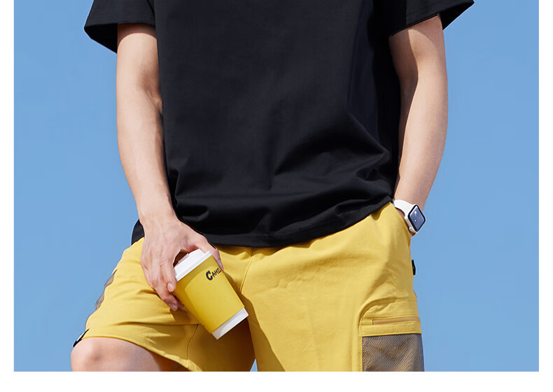 MiiOW Men's Vest 100% Cotton 3 Anti-Black Technology Spring Autumn Short Sleeve Solid Color Cooling Base Shirt 22