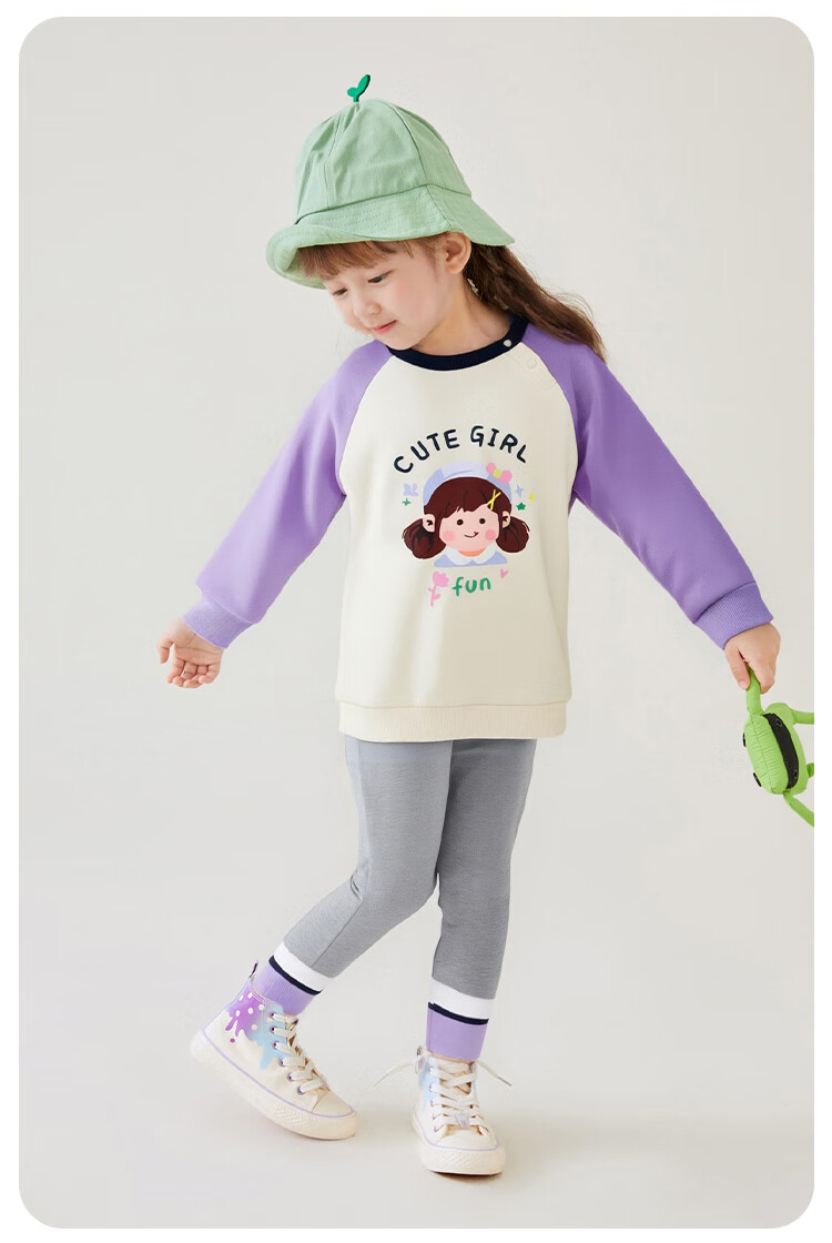 YUZHAOLIN Children's Outfit, Spring Girls' Sweatshirt And Pants Two-Piece Set, Casual Clothing for Young Kids, Colorful Children's Wear 4