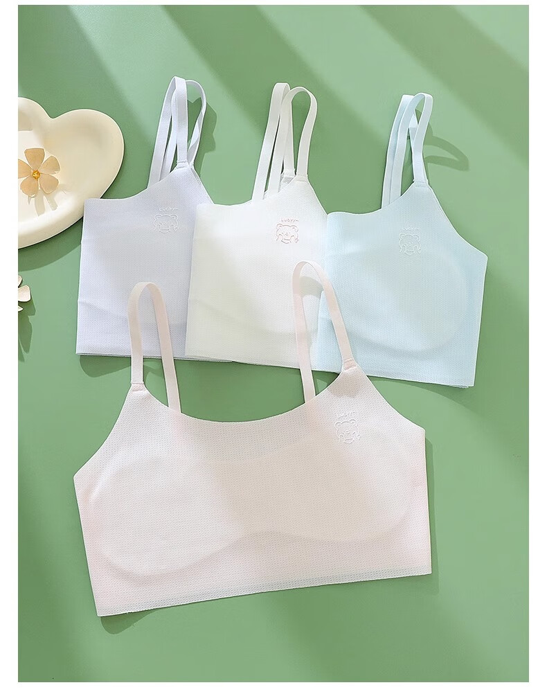 LangSha Girls' Underwear for Puberty, Thin Style Bra for 12-Year Olds, Elementary School Students' Children's Bra for 10-Year Girls, First Stage Camisole 15