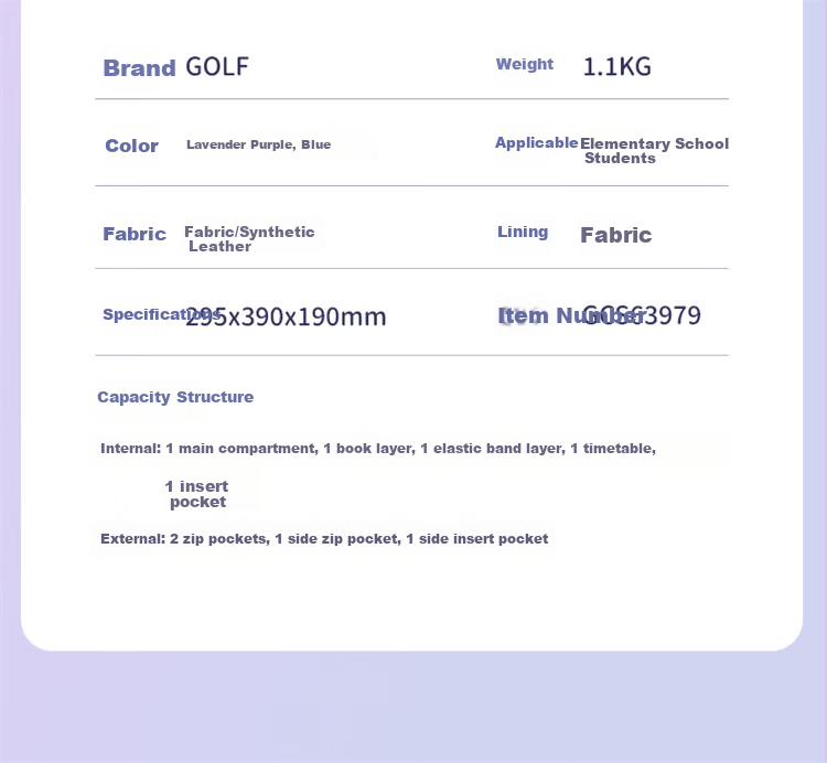 GOLF Backpack for Primary School Boys Grades 1-3 Spine-Protecting Children's Backpack with Large Capacity, Stylish Design And Weight Reductio 16