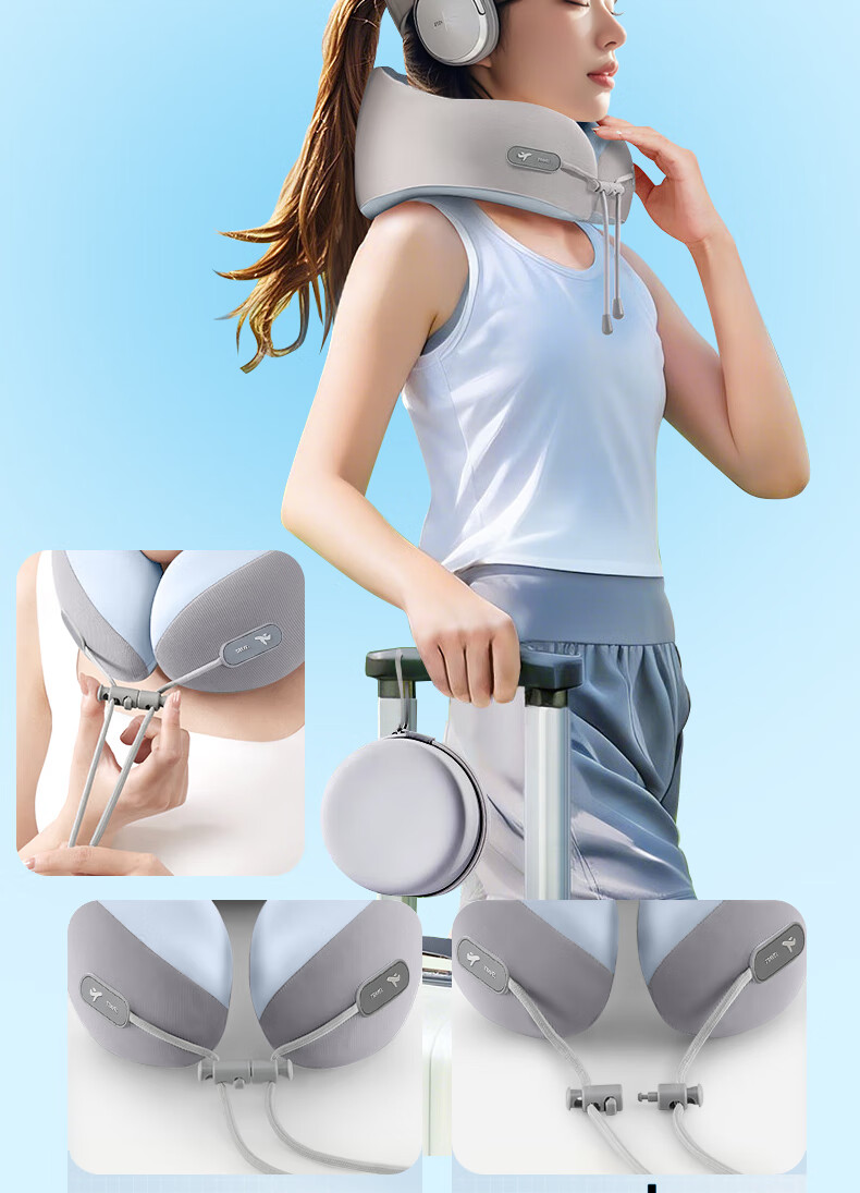 Yilafu U-Shaped Neck Pillow Cervical Support Memory Foam Travel Headrest for Airplane Car Nap Sleep Aid 10