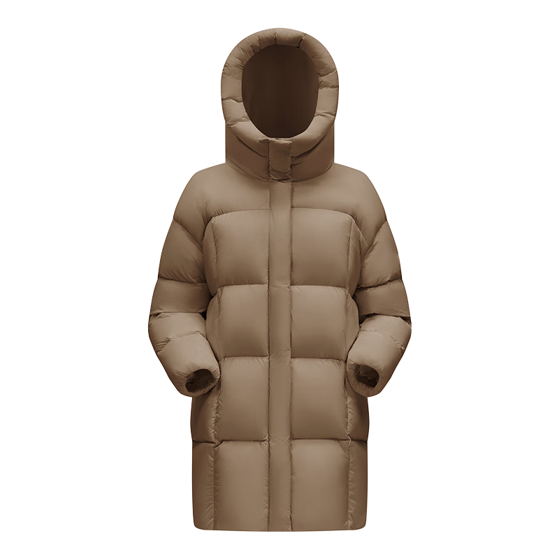 Meilicheng Women's Lightweight Warm Mid-Length Down Jacket Winter Three-Protection Sports Versatile Goose Down Coat 109 Oak Brown M