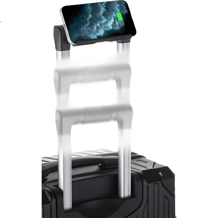 Чемодан Vantiiear USB Charging Suitcase с подстаканником, маленький багаж для ручной клади для мужчин и женщин, дорожный чемодан с кодовым замком, белый, 20 дюймов