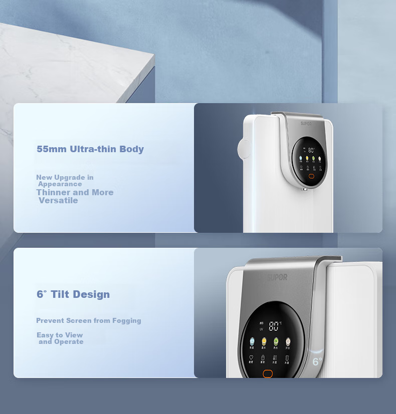SUPOR Bottled Water Dispenser, Home Wall-Mounted Instant Hot Water Machine, Sideboard Direct Drinking Machine, Ultra-Thin Rapid Heating, Can Connect to Bottled Water, Touch Control Operation, Multiple Temperature And Water Level Settings, UG02A 16