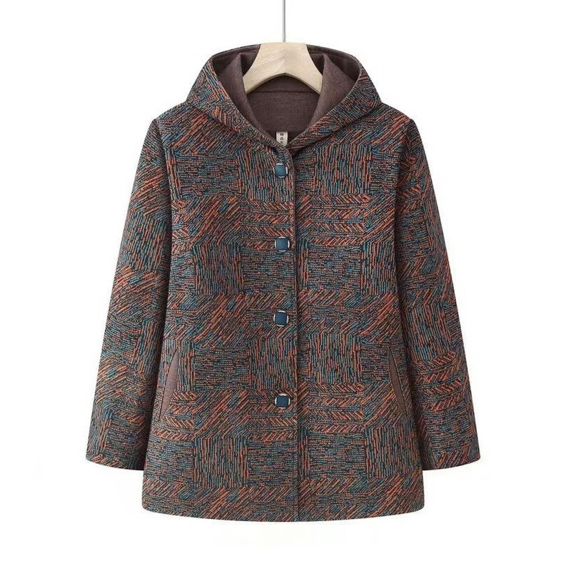 Fengxiao Middle-Aged and Elderly Women's Autumn Jacket for 60-70 Year Old Moms, Fashionable Spring and Autumn Top, Grandma Style Clothing
