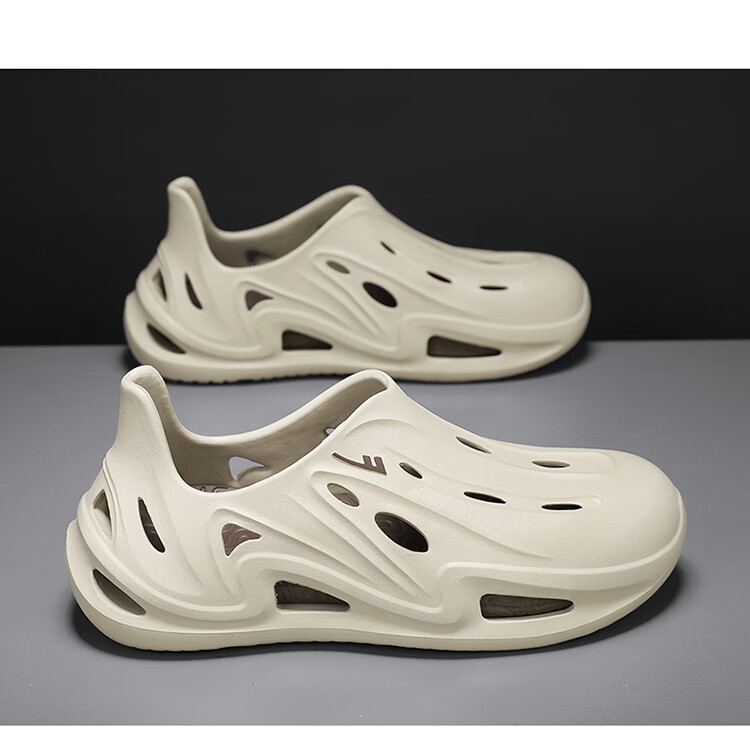 Warrior Official Men's Summer New Hole Shoes Non-slip Outdoor Beach Sandals White Black Size 44 12