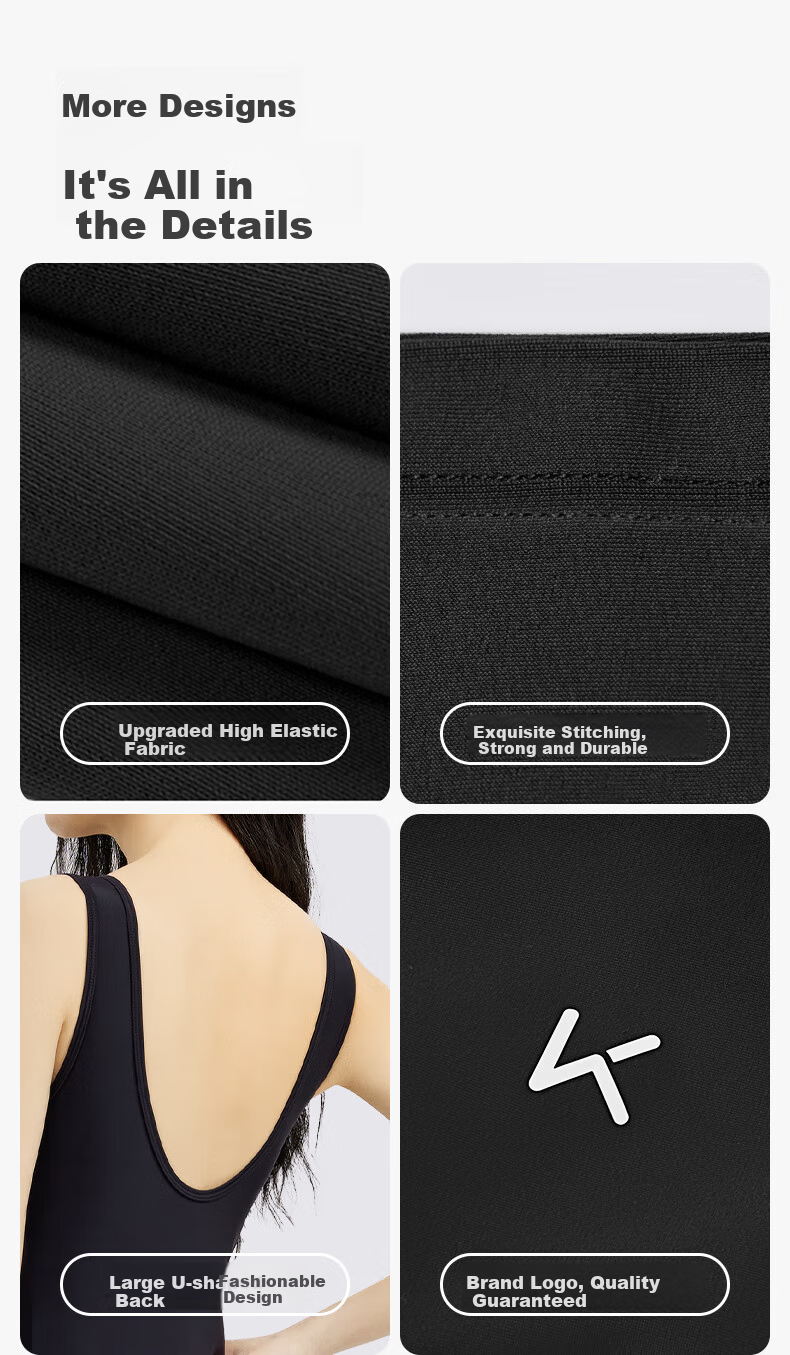 Keep Women's One-Piece Swimsuit, Triangle Waist Slimming Competitive Swimwear, Professional Training Hot Spring Swimwear, Black, XL 4