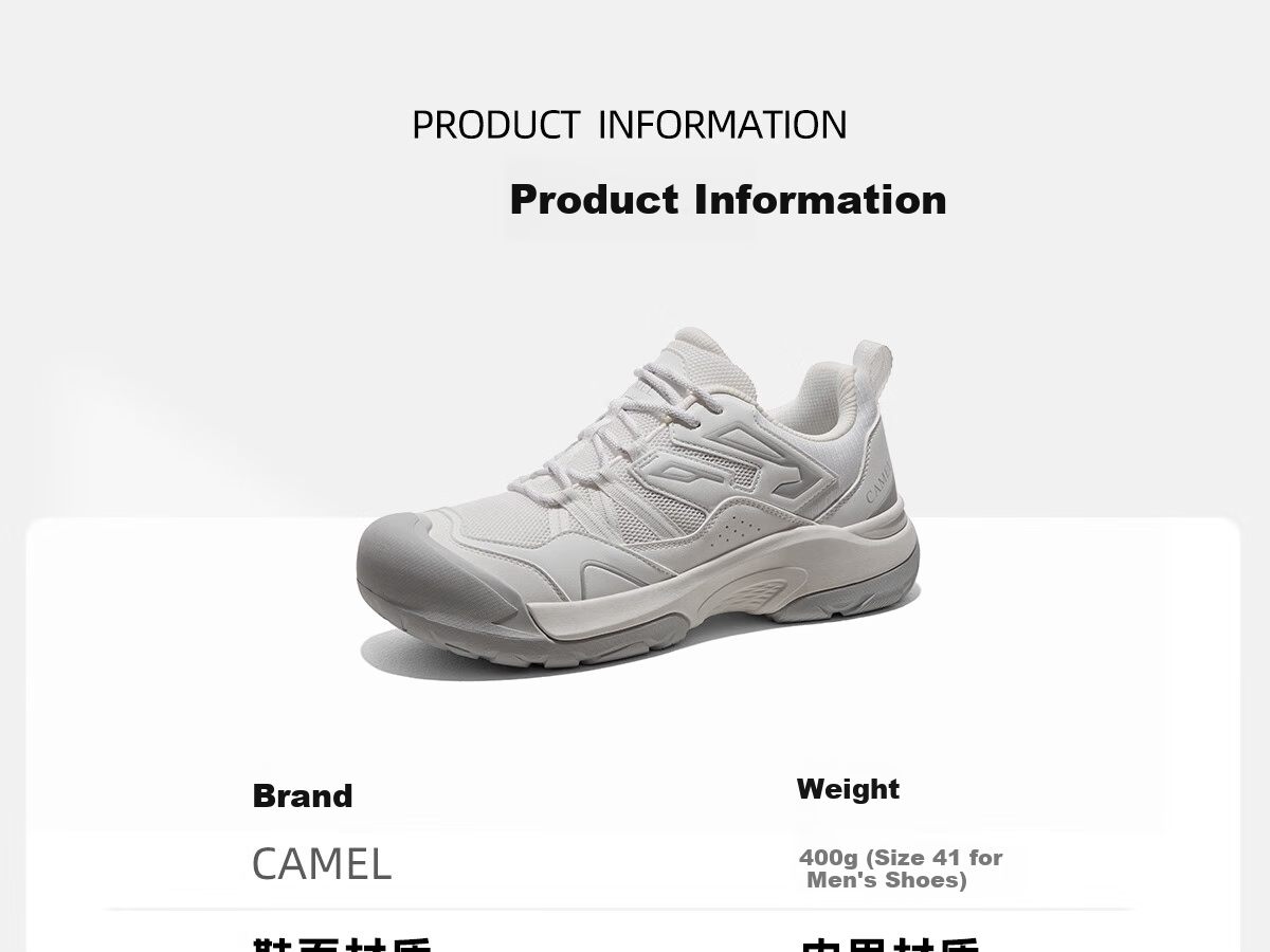CAMEL Kunlun Mountain 2.0 Outdoor Casual Shoes Spring Men's Hiking Non-slip Wide Toe Cute Sports Shoes for Women 7697 Size 38 12