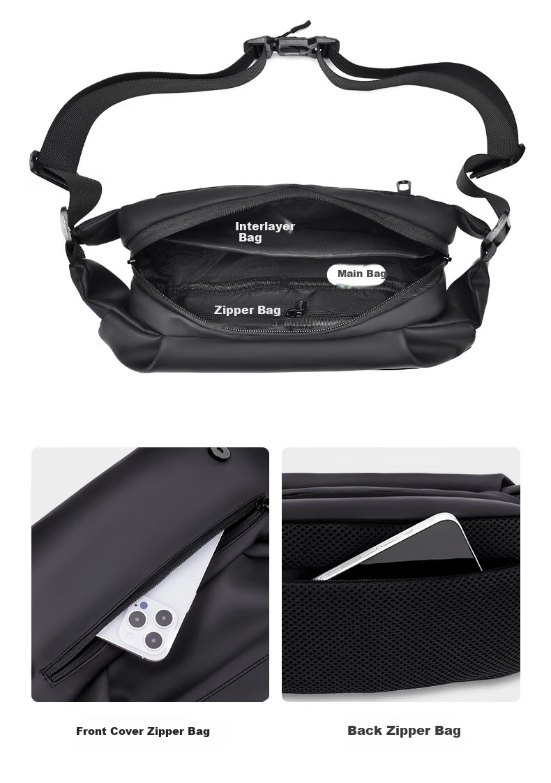 Warrior Crossbody Bag for Men, Large Capacity Chest Pack, Motorcycle Bag, Cycling Commuter Lightweight Water-Resistant Magnetic Buckle Shoulder Bag Sports Backpack 17