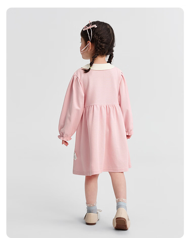 BALABALA Girls' Dress School Style A-Line Dress Autumn 2025 Baby Collared Sweet Dress 209325111002 11