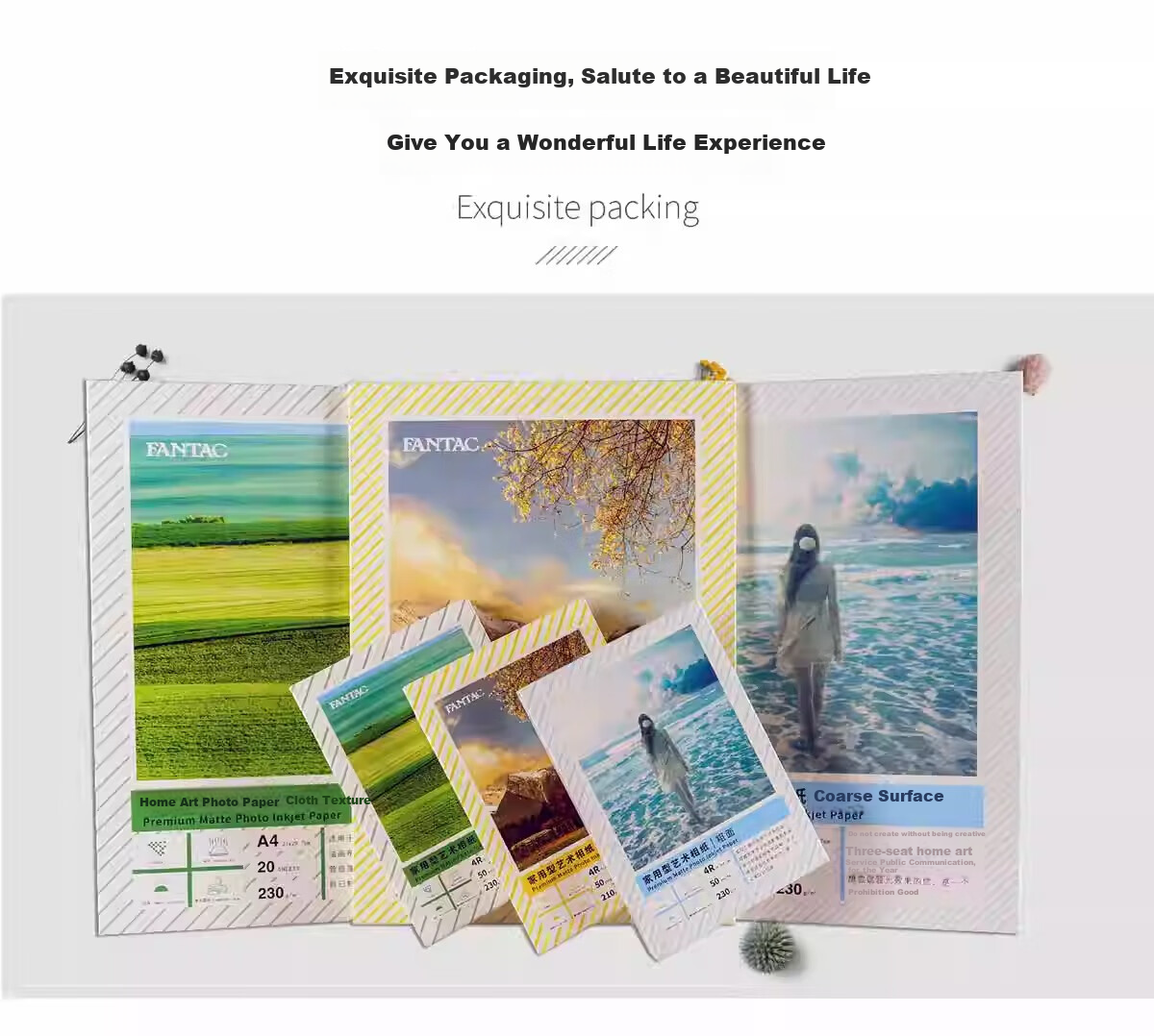 FANTAC Engraved Illustration Art Photo Paper A3 Hand-Drawn Portrait Photo Paper 210g Color Inkjet Printing Photo Paper, 20 Sheets Pack 9895-695 10