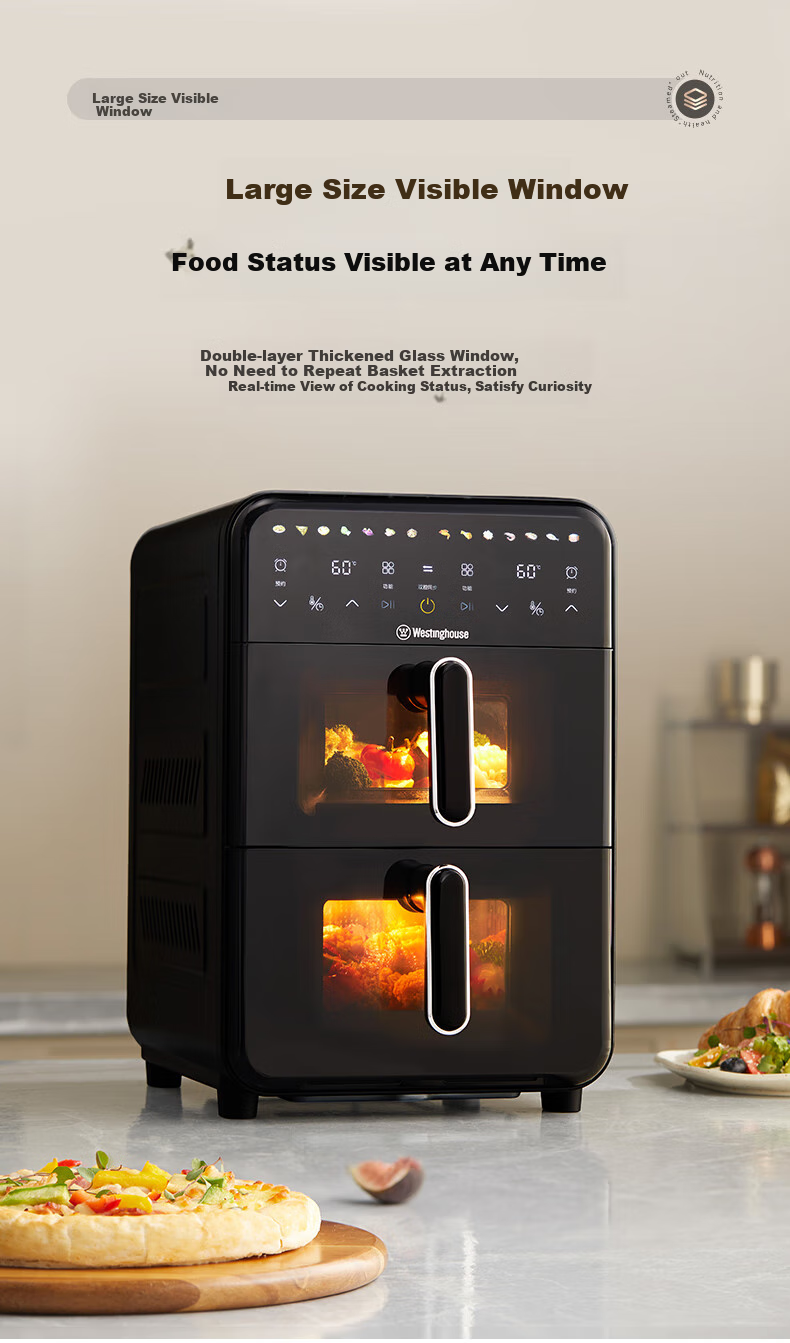Westinghouse Double-Layer Air Fryer, All-Metal Cavity, 14L Extra Large Capacity, Electric Oven with Upper And Lower Heating Sources, Multifunctional Electric Roasting Oven, WKZ050 14