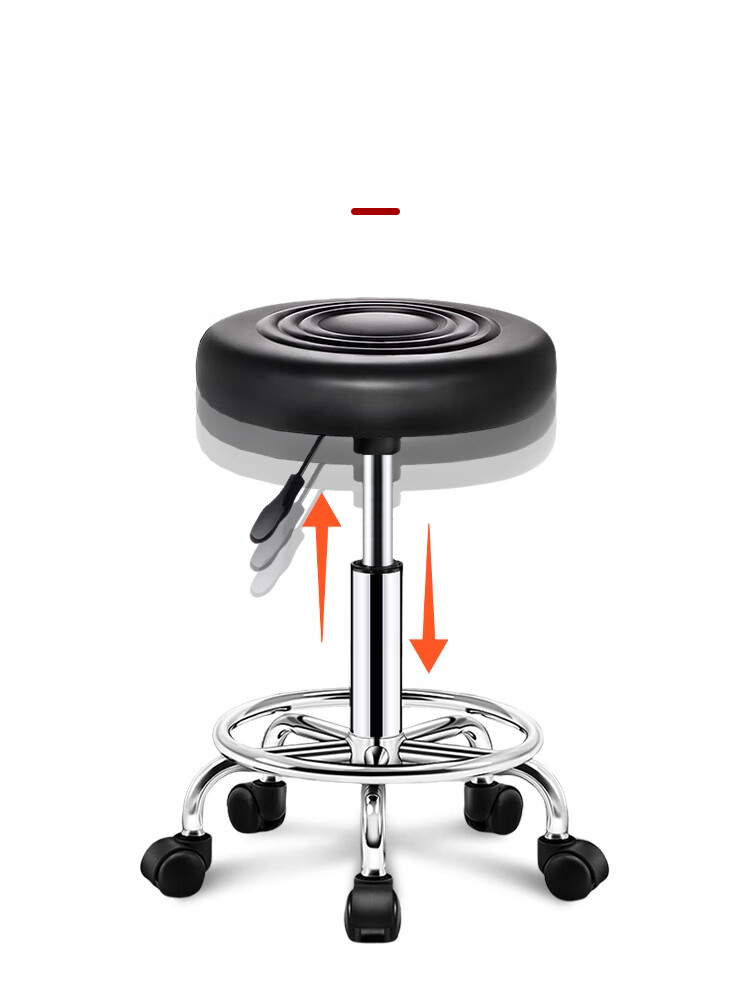 Huakai Star Adjustable Bar Stool Home Bar Chair Reception Swivel Chair HK106 with Backrest and Wheels Level 3 6
