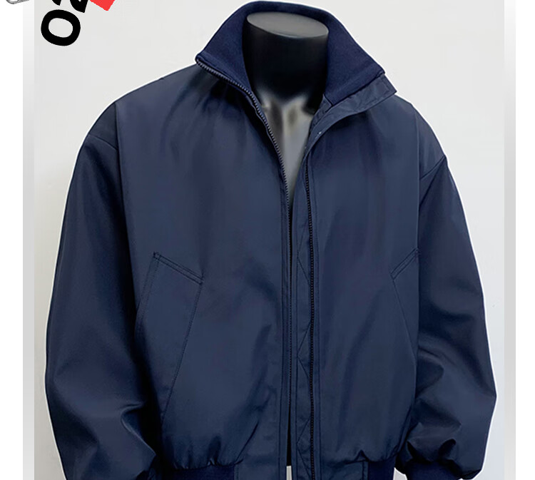 IZEXX Men's Pilot Jacket Autumn American Style Short Workwear Stand Collar Baseball Jacket JM88 Black M 2