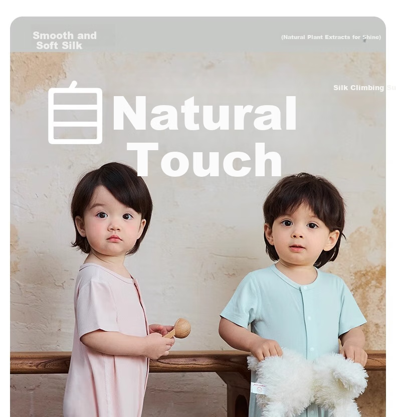 Niduoxiong Summer Baby Romper, Infant Clothing, Summer Outfit, Crawling Suit, Newborn Home Wear, Short-Sleeve Ice Silk 2