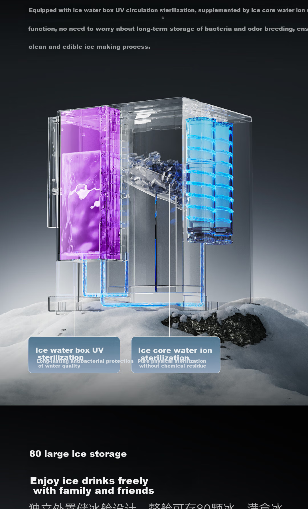 VIOMI Mineral Large Ice Cube Heating Water Purifier, Home Use Ice-Making Countertop Drinking Machine, Kunlun 4 Heating Direct Drinking All-In Machine, Desktop No-Installation MR172B-E 8