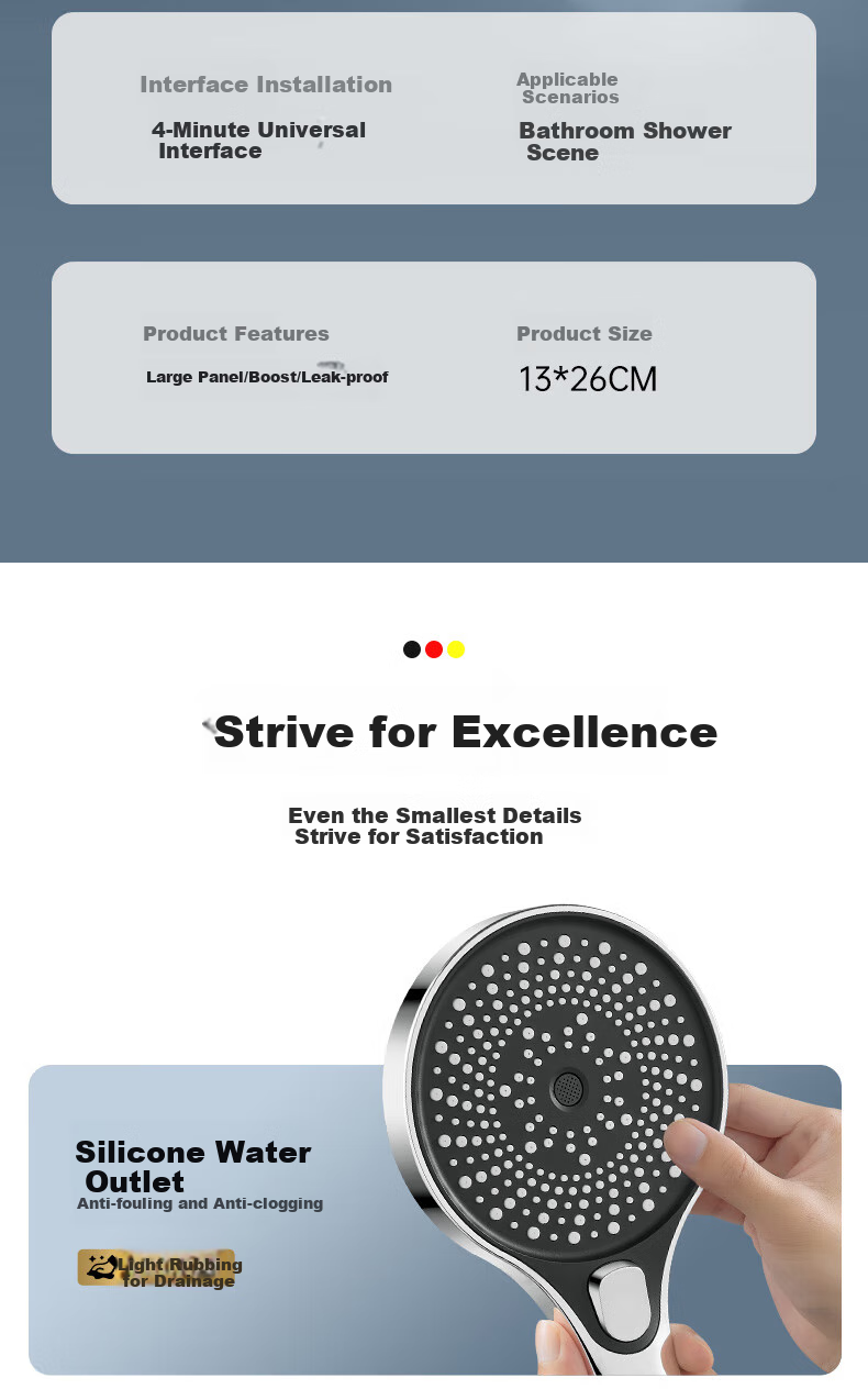 JROR [Germany] High-Pressure Shower Head Set of Three, Bathroom Shower Head And Shower System HL-005 23