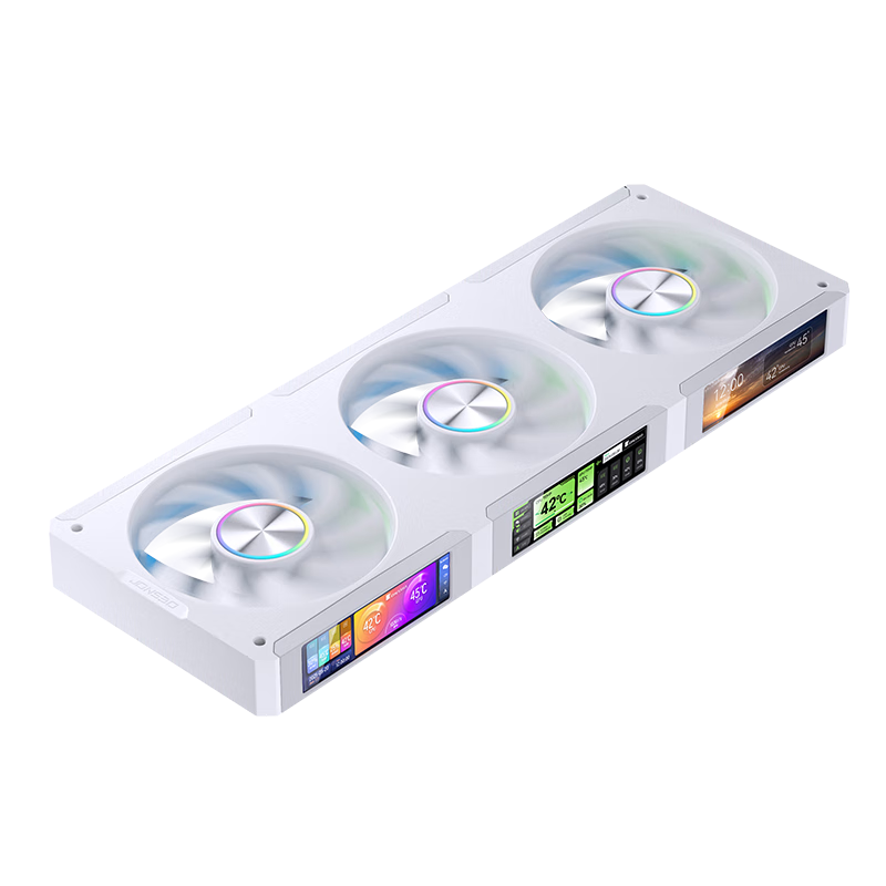 JONSBO ZC-360W ARGB White, 12CM*3 Case Fans (Magnetic 3.38-Inch*3 Fan Array/3-Fan Array/Screen Software Customization/Five-Year Warranty)