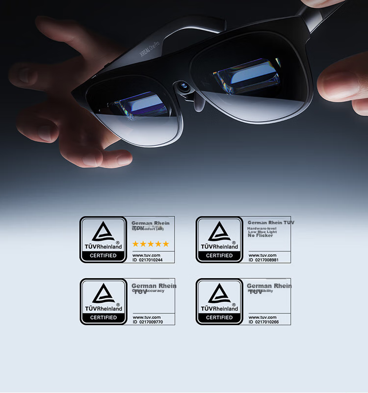 XREAL One Pro Smart AR Glasses with 5.56" Portable Screen, 57° FOV, Self-Developed X1 Chip, Native 3DoF Hovering, Movie-Watching Glasses Not VRAI Translation Glasses, L Size 27