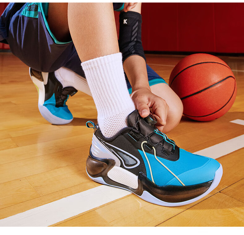 DR·KONG Kids' Autumn Sports Shoes Boys' No-Tie Dial Basketball Sneakers 2C10A3012BM Black/Green Size 37 3