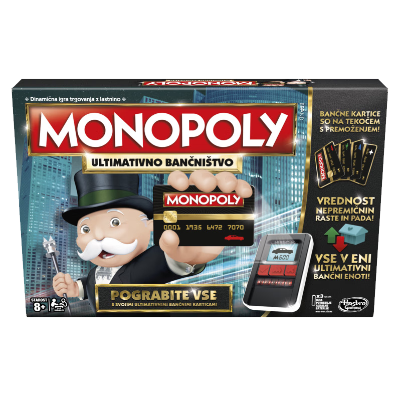 Hasbro Monopoly, Children's Toy, Family Party Gift, Board Game, Electronic Bank, Upgraded Version B6677