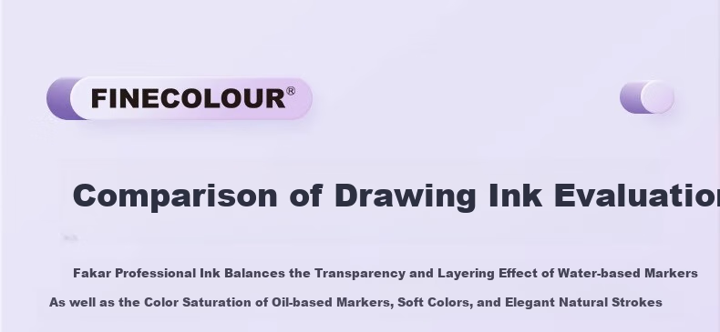 FINECOLOUR 3rd Generation Alcohol-Based Dual-Tip Markers, 48 Colors, Transparent Pen Case Set, Art Sketching Watercolor Pens, Art Education Drawing Pens 17