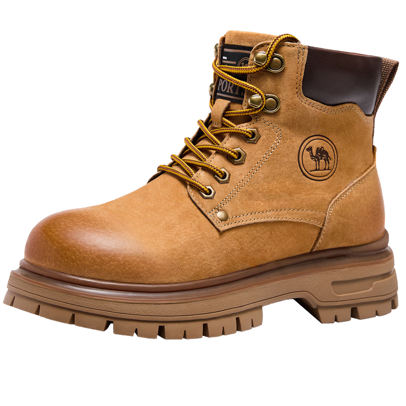 CAMEL Classic Mountaineering Outdoor Yellow Boots Women Martin Boots Outdoor Work Shoes P25W379009 Desert Yellow Size 40