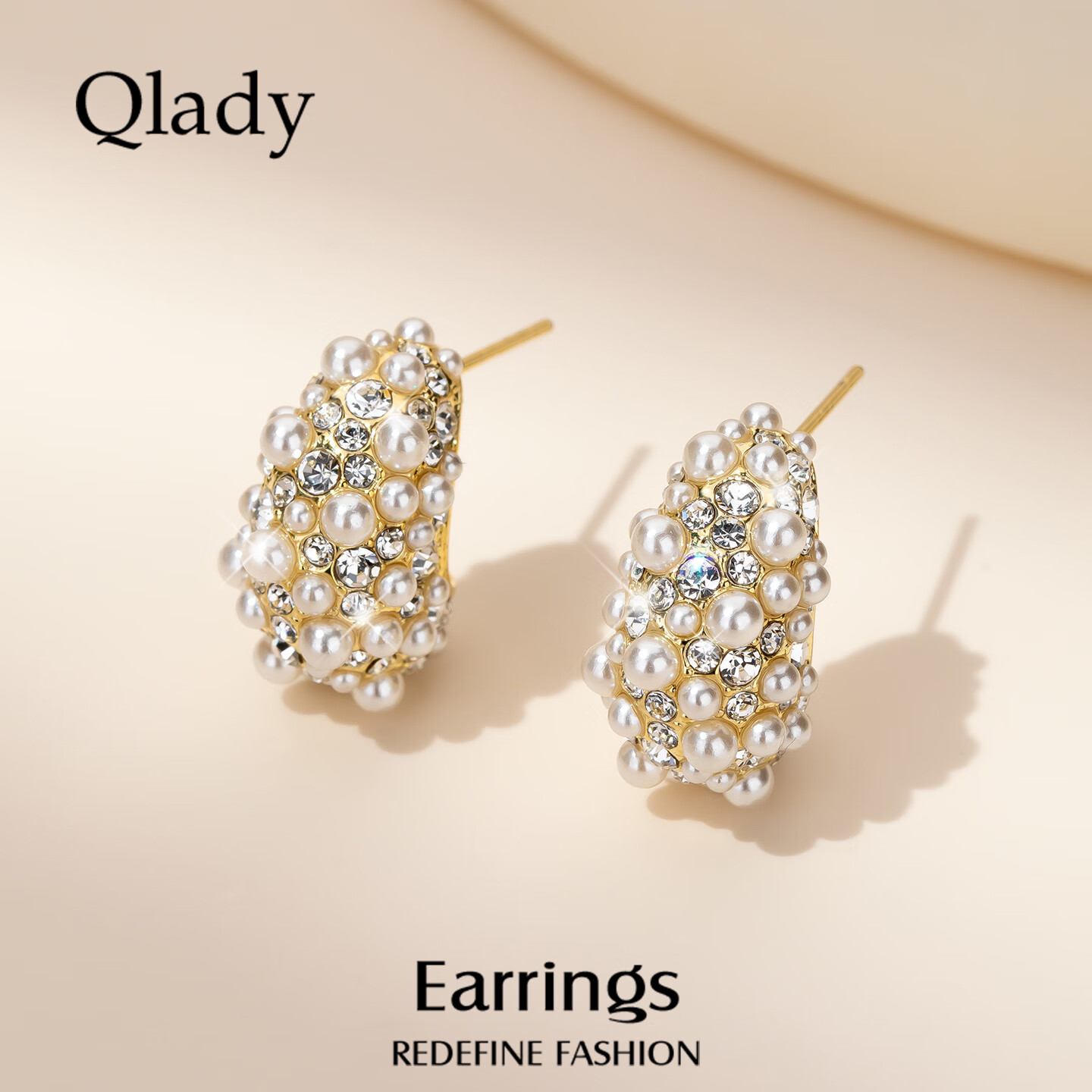 New Year Niche Unique Imitation Pearl Stud Earrings for Women, Elegant And High-End Ear Rings, 2025 New Style Earrings, Birthday Gift