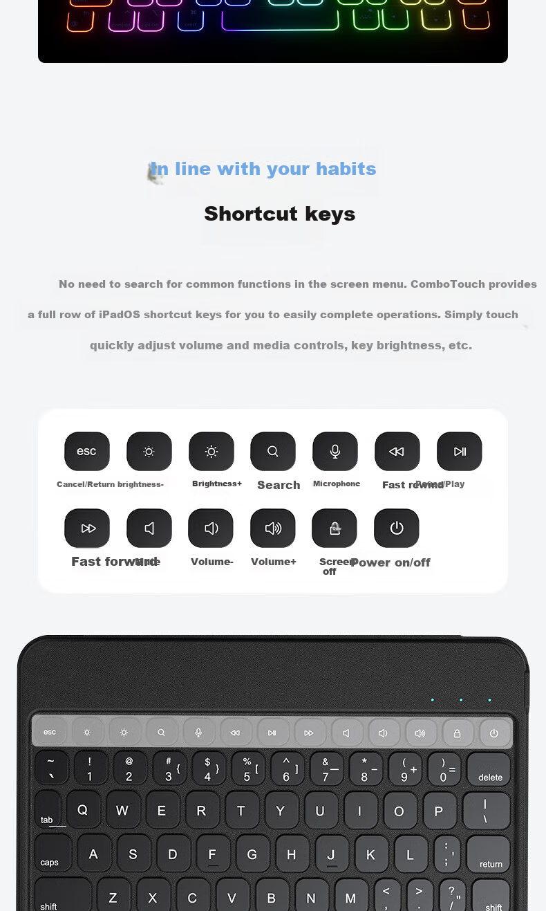 Houhou IPad Mini 7 Keyboard Case, Mini 6 Keyboard Protective Cover, Two-In Magnetic Detachable Rotatable Multifunctional Protective Case, Specially Designed for 8.3-Inch, White 14