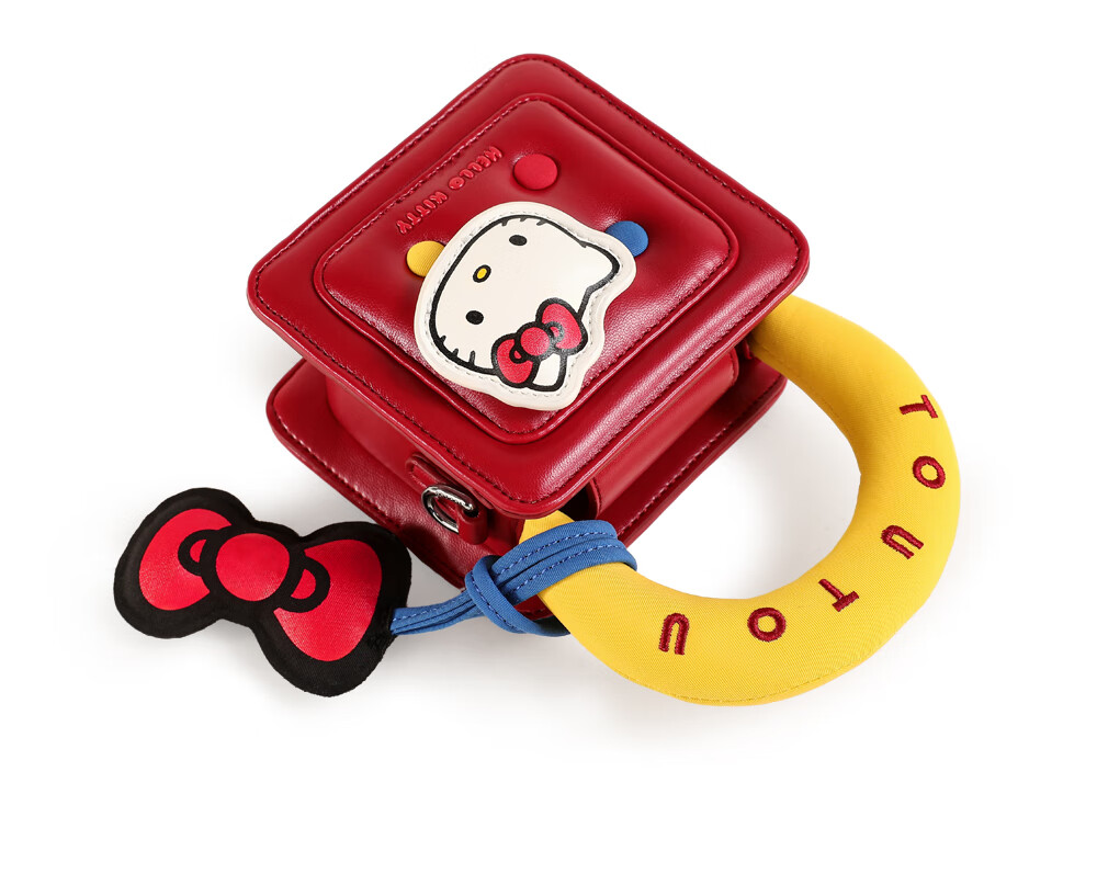 Toutou Birthday Gift, HelloKitty Shoulder Bag, Sanrio Waffle Bag, Red Hello Kitty Zodiac Year Souvenir 46