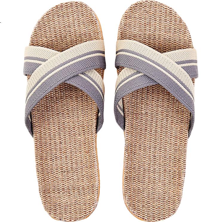 Домашние тапочки Huili Linen HL2187, мужские/женские, размер 40-41, серые