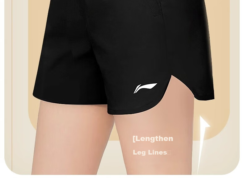 Li-Ning Women's Sports Shorts, Summer New Style, Running Ice Silk Quick-Dry Casual Beach Shorts, Yoga Loose Three-Quarter Length Pants, Size M 4