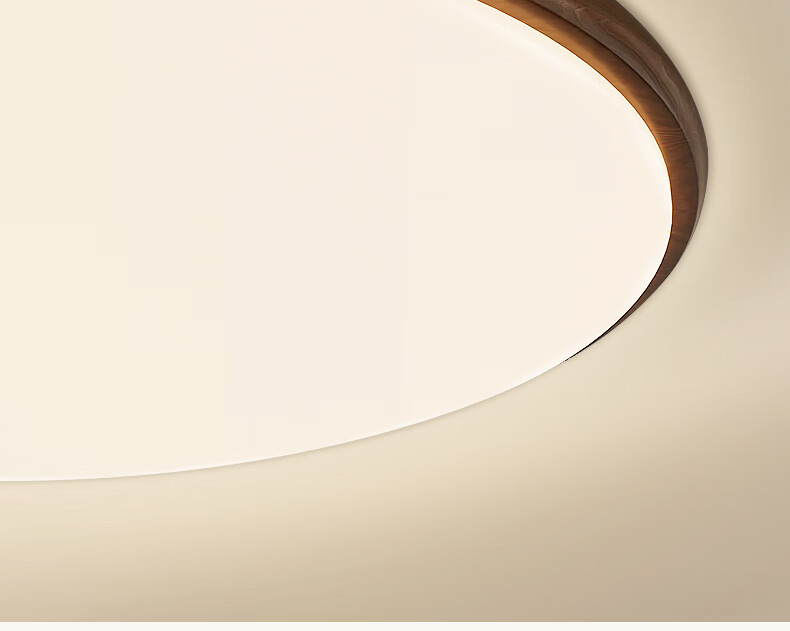 Huashuozhaoming American Walnut Wood, Vintage French Style Bedroom Ceiling Light, Modern Minimalist Round Design, Three-Color Adjustable Lighting 22