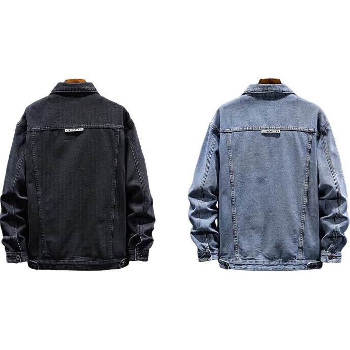 Джинсовая куртка Jeanswest мужская, весна 2026, трендовая рабочая куртка с отложным воротником, синяя, XL