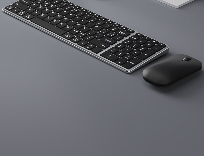 B.O.W Hangshi HW236L-2 Rechargeable Ultra-Thin Silent Wireless Keyboard And Mouse Set, 99 Keys, Compatible with Desktop And Laptop Computers for Office And Home Use, Silver And White 5