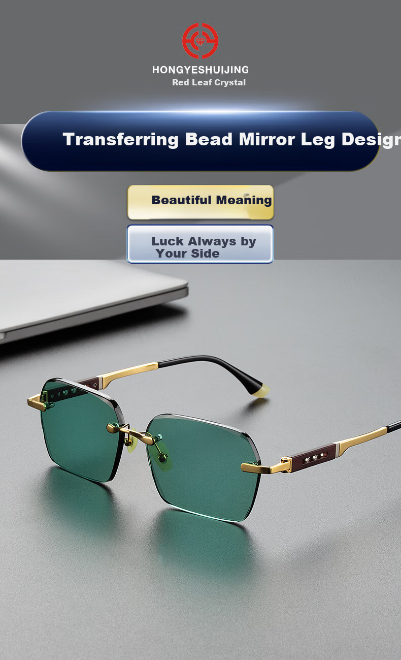 HONGYE Genuine Crystal Stone Sunglasses, Dark Green Stone Glasses for Middle-Aged And Elderly Drivers, Donghai Sunglasses for Me 3