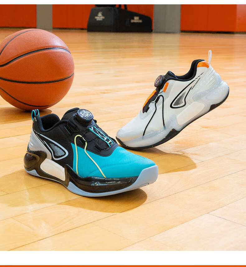 DR·KONG Kids' Autumn Sports Shoes Boys' No-Tie Dial Basketball Sneakers 2C10A3012BM Black/Green Size 37 4