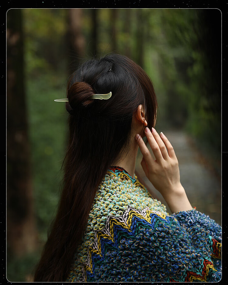 Zhuishi Ox Horn Hairpin Ancient Style Jade Hairpin Women New Chinese High-End Resilient Hairpin Daily Qixi Festival Gift for Girlfriend 15