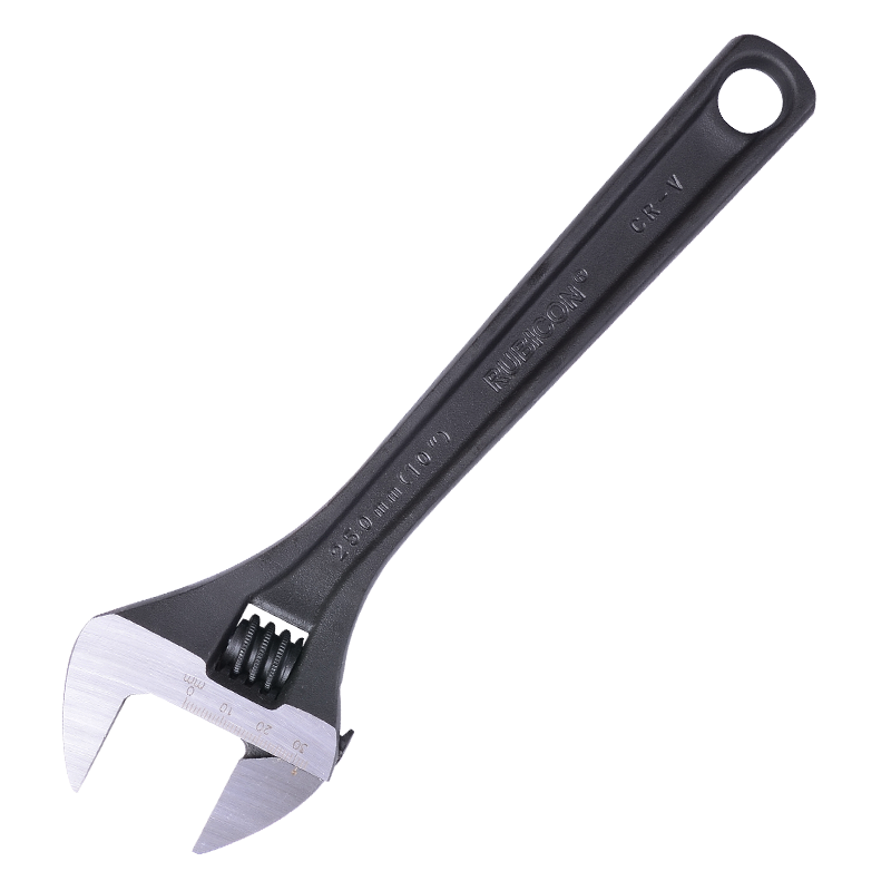 RUBICON Imported Adjustable Wrench 10 Inch RAP-010 Black Open-End Wrench Light Handle Adjustable Spanner