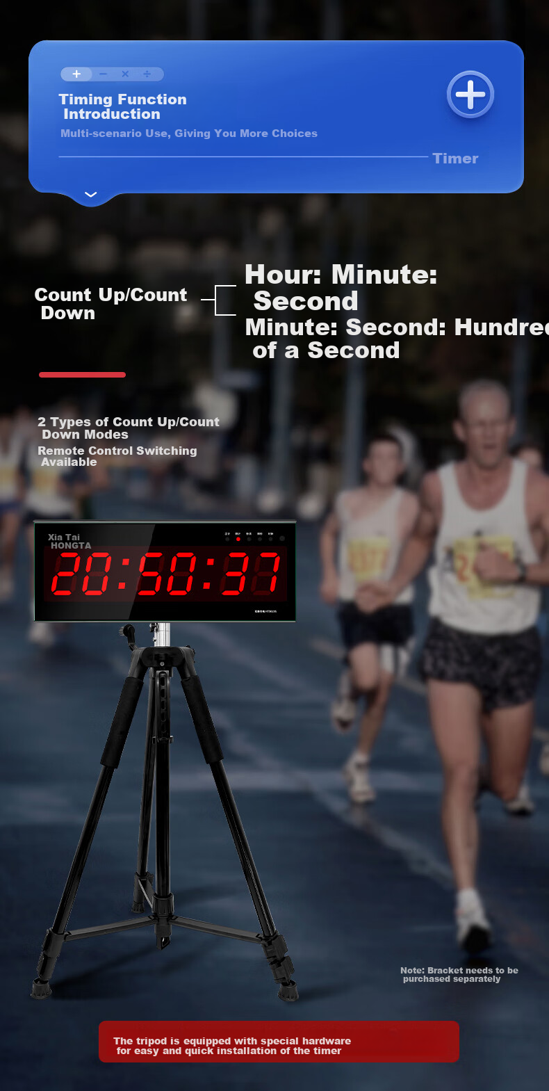 HoTai Electronic Multifunctional Sports Competition Reminder Countdown Timer with Wireless Hand Clapper, Model 3613 Timer 7